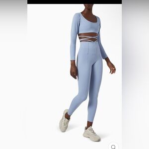 Port de‎ bras Barcelona high waist tie leggings light blue sz small